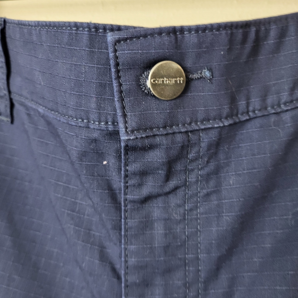 Carhart Force Original Fit Work Short Navy Blue Cuffed Women's‎ Size 14 - Picture 2 of 11